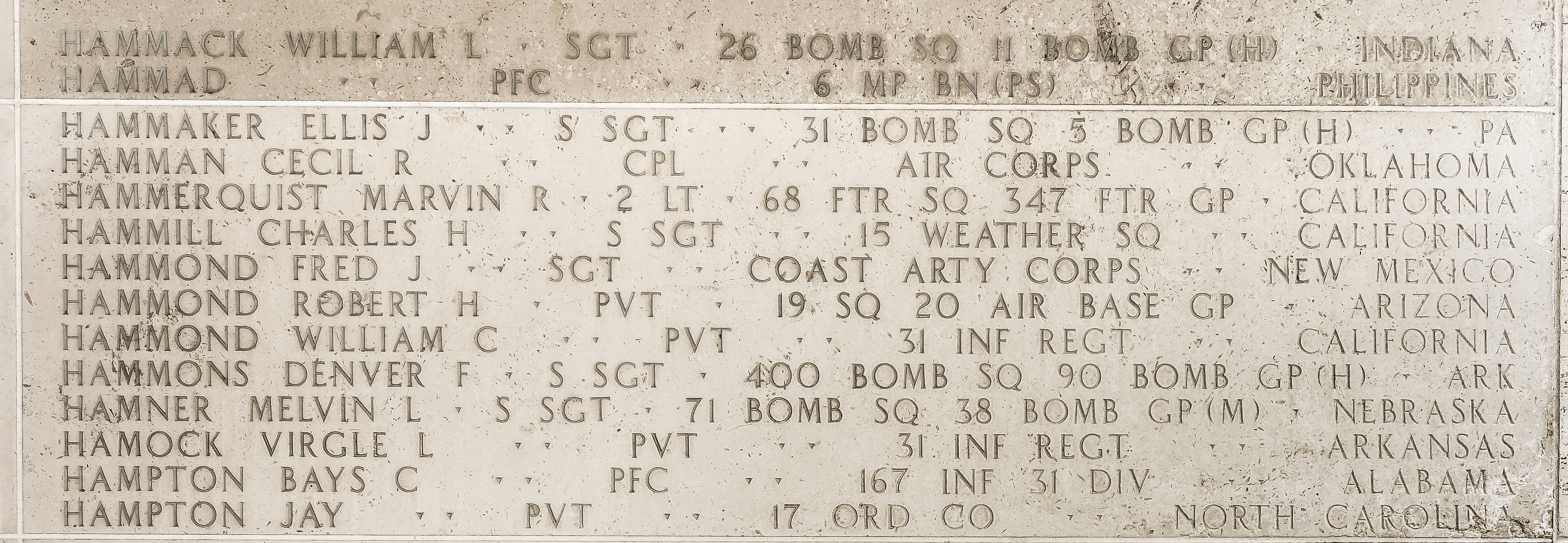 Marvin R. Hammerquist, Second Lieutenant